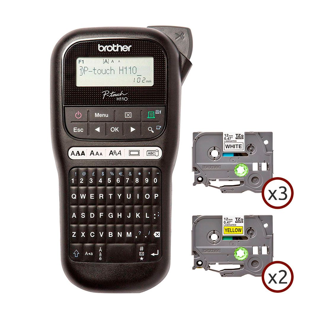 Набор Brother PT-H110R1BUND (ленточный принтер PT-H110, лента 3*TZE231, 2*TZE631) / Специализированые принтеры