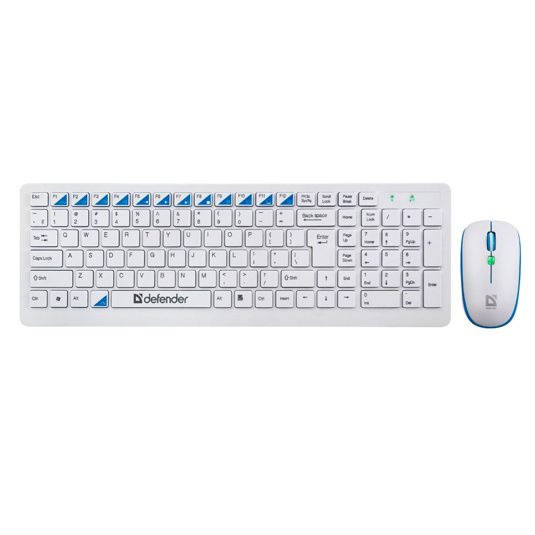 Беспроводной набор Defender Skyline 895, клавиатура и мышь, USB, рус/анг, белый / Комплекты клавиатура+мышь oe.kz Беспроводной набор Defender Skyline 895, клавиатура и мышь, USB, рус/анг, белый / Комплекты клавиатура+мышь