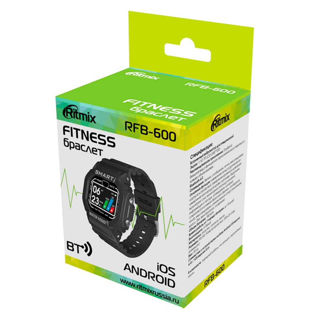 Фитнес трекер Ritmix RFB-600, черный / Фитнес-браслеты, смарт часы №2