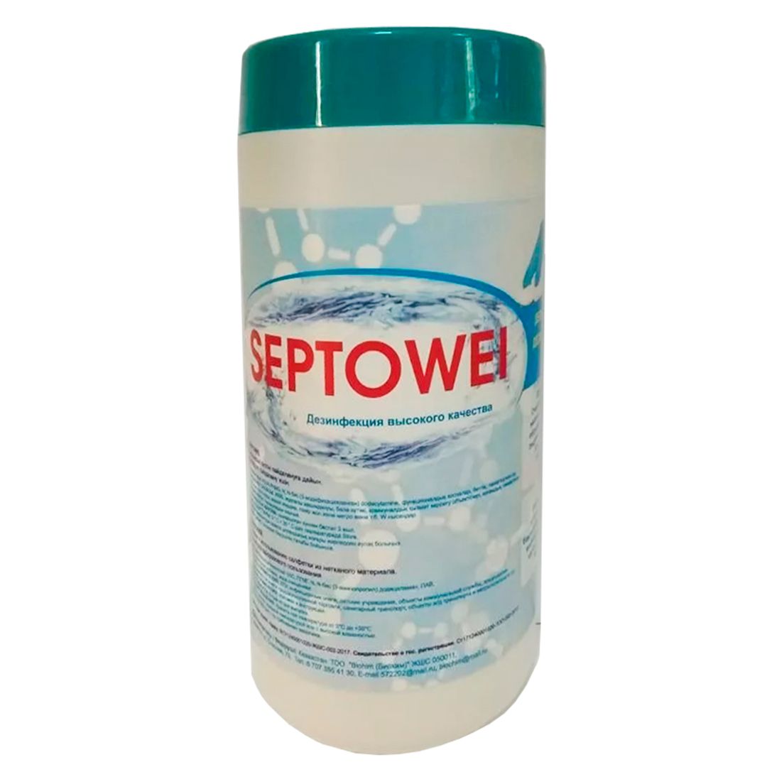 Дезинфицирующие салфетки Septowei, 60 шт в тубе / Профессиональная химия oe.kz Дезинфицирующие салфетки Septowei, 60 шт в тубе / Профессиональная химия