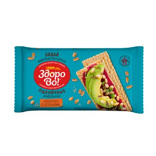 Хлебцы вафельные ЗдороВо, пшеничные с отрубями, 70 гр / Здоровое питание