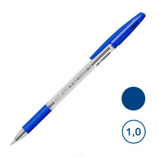 Ручка шариковая Erich Krause "R-301" Classic Stick, 1 мм, с грипом, синяя, цена за штуку / Ручки шариковые неавтоматические