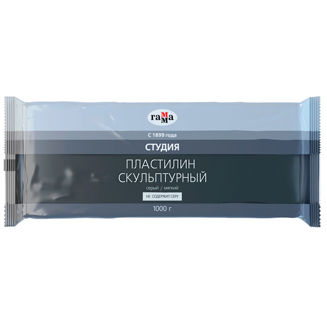 Пластилин скульптурный Гамма "Студия", серый, мягкий, 1 кг / Аксессуары для лепки oe.kz Пластилин скульптурный Гамма "Студия", серый, мягкий, 1 кг / Аксессуары для лепки