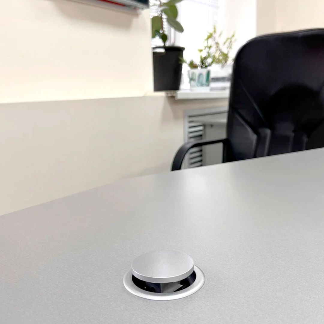 Выдвижной настольный розеточный блок Shelbi STV-2S-1U1C-S, 2 розетки 200B, 1 USB, 1 Type-C, серебро / Сетевые фильтры №3