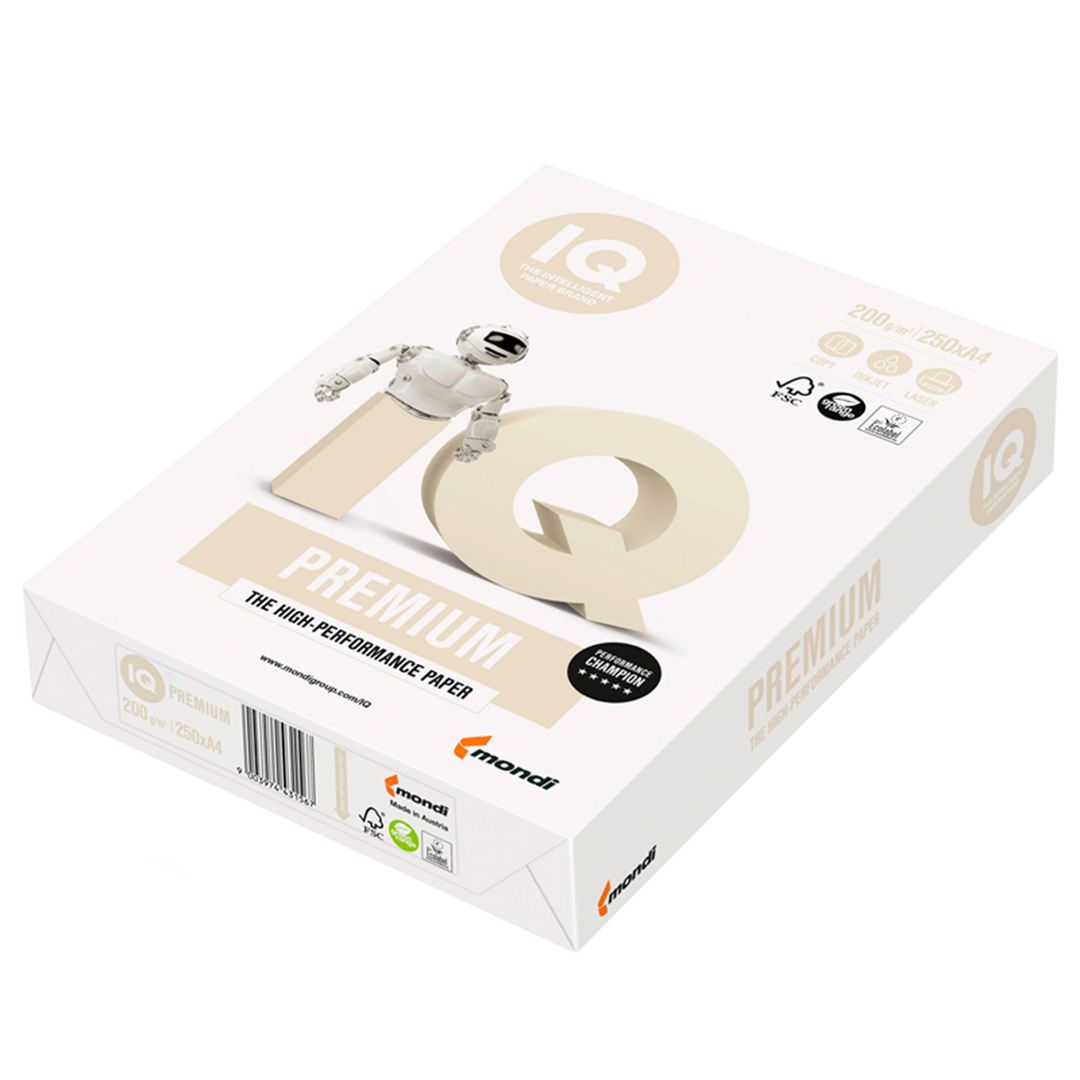 Бумага IQ Premium, А4, 200 гр/м2, 250 листов в пачке / Бумага офисная А4 №2