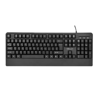 Сымды пернетақта Delux DLK-670OUB, ENG/RUS/KAZ, USB, қара / Сымды пернетақталар