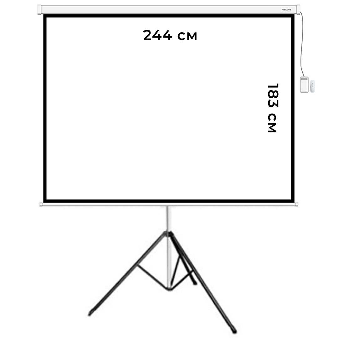 Напольный экран Deluxe DLS-T244x183W, на треноге, 244*183 см / Напольные экраны