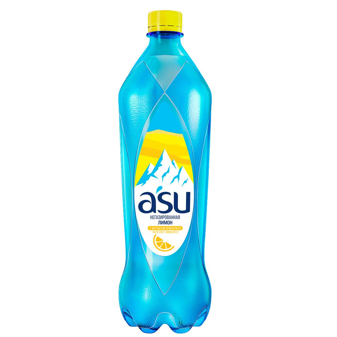Вода негазированная питьевая "ASU" лимон, 1 л / Вода питьевая