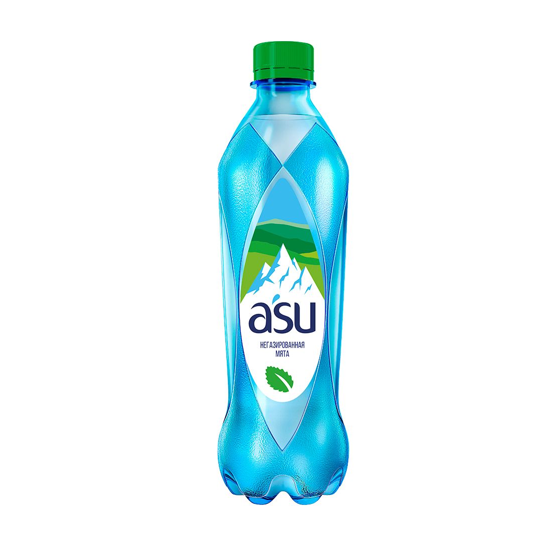 Вода негазированная питьевая "ASU" мята, 0,5 л / Вода питьевая