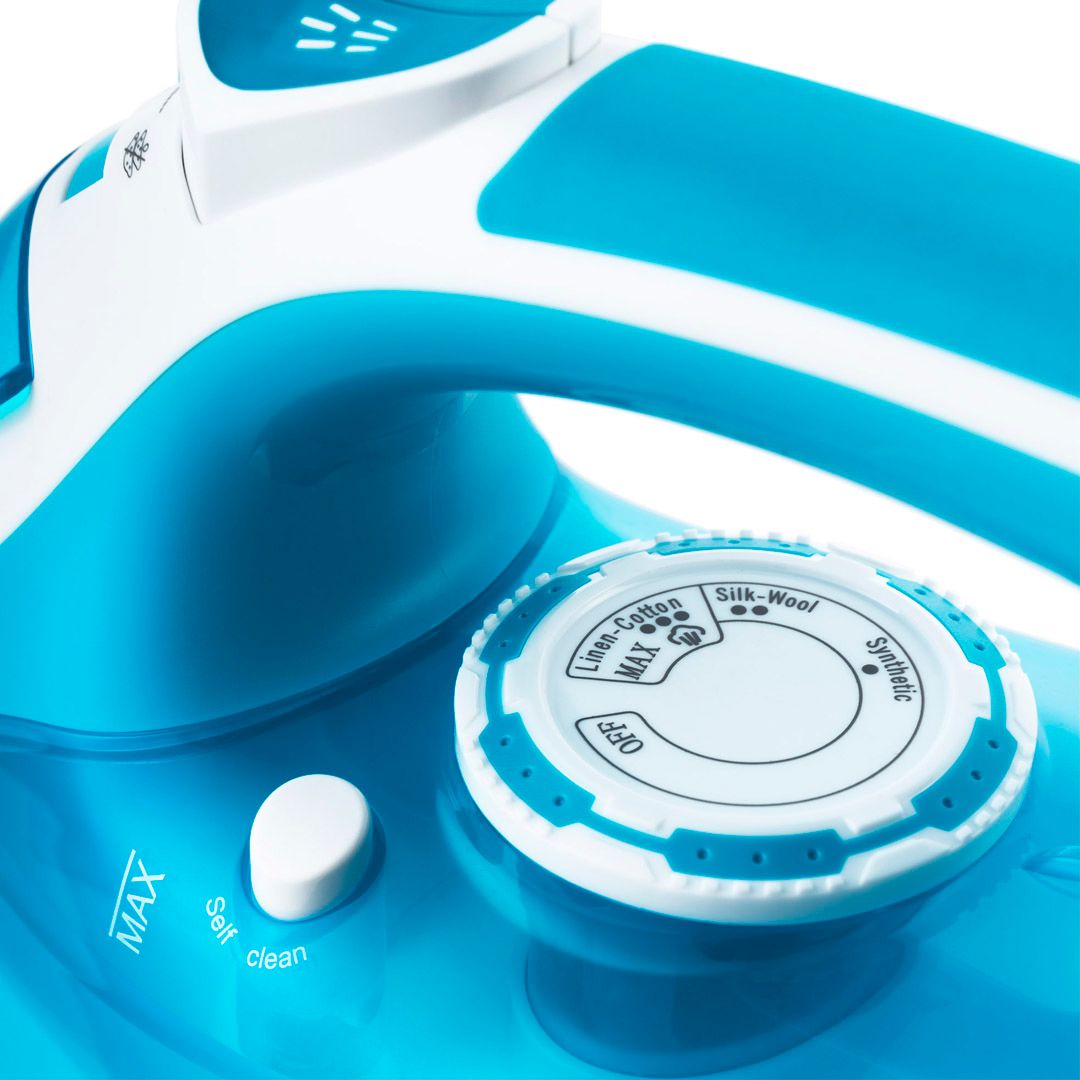 Утюг Kitfort KT-2601, мощность 2200 Вт, резервуар 350 мл, керамическая подошва, синий / Уход за одеждой №5