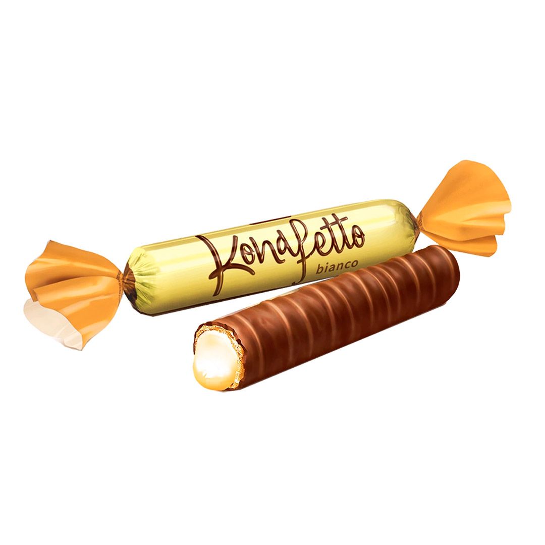 Конфеты глазированные Roshen "Konafetto Bianco" с молочной начинкой, 1 кг / Конфеты
