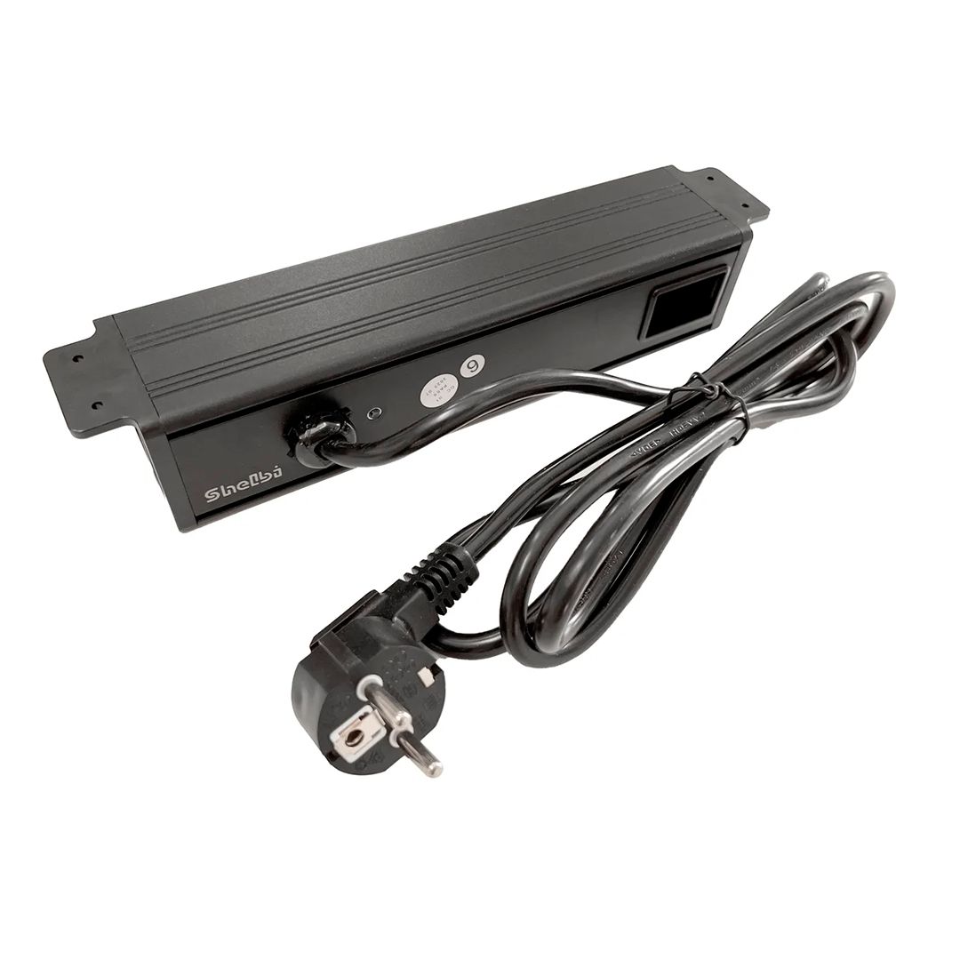 Настольный блок Shelbi SUDO-MULT10-B, 3 розетки 200B, USB, Type-C, RJ45, HDMI, чёрный