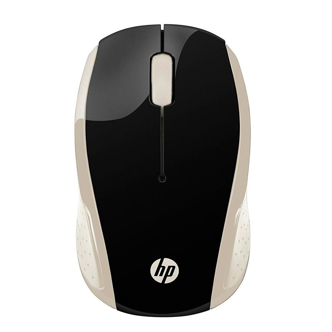 Мышь беспроводная HP 200, USB, 3 кнопки, 1000 dpi, оптическая, золотистая / Мыши беспроводные