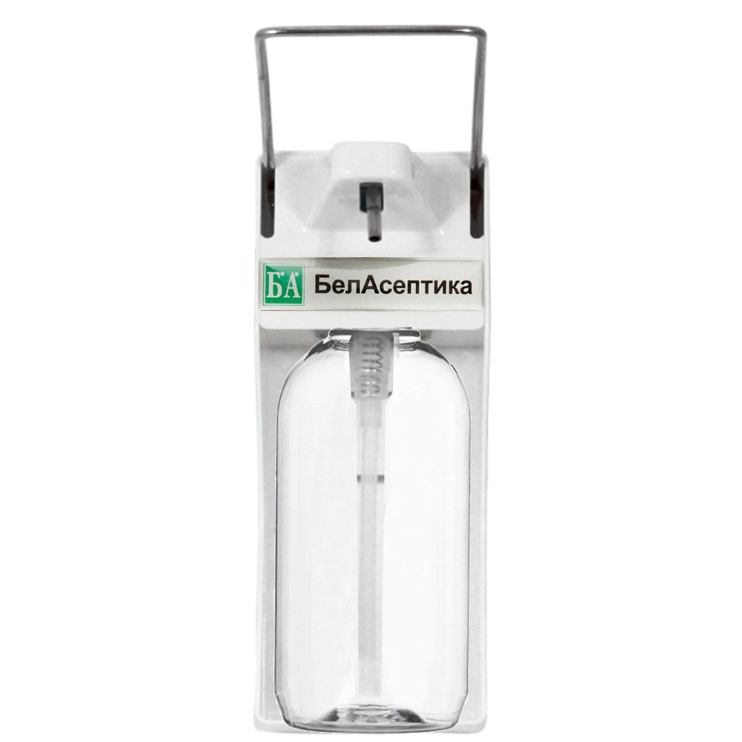 Диспенсер локтевой "БелАсептика", для антисептика, настенный, пластик, 1000 мл, белый / Диспенсеры для жидкого мыла
