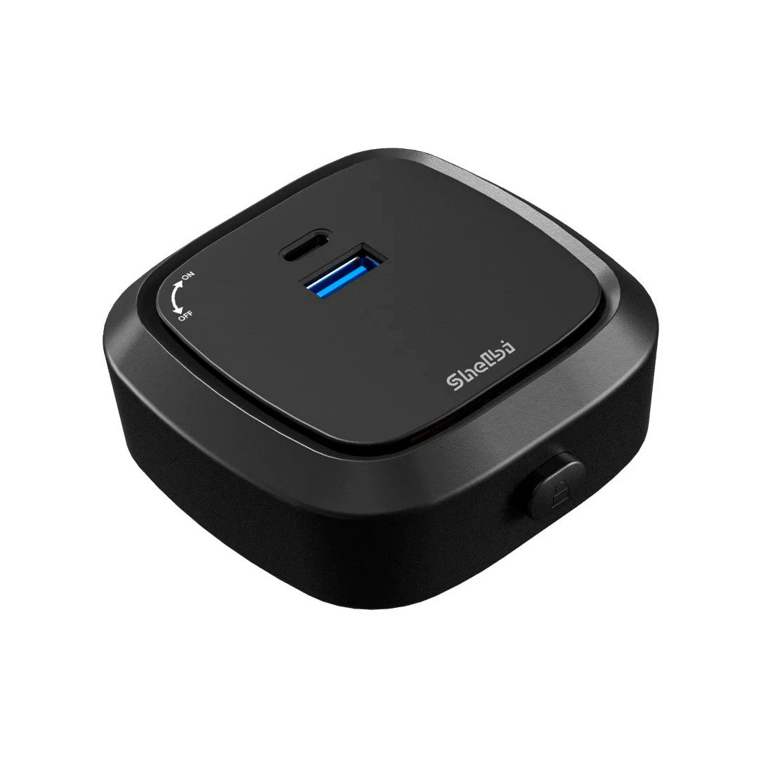 Трековая панель Shelbi SPT-2S-1U1C-05M-S, 2 розетки 220В, 1 USB, 1 Type-C, 500 мм, серебро / Сетевые фильтры №3