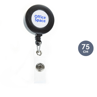 Держатель-рулетка для бейджей OfficeSpace, длина 75 см, петелька, с клипом, черный / Держатели для бейджей oe.kz Держатель-рулетка для бейджей OfficeSpace, длина 75 см, петелька, с клипом, черный / Держатели для бейджей