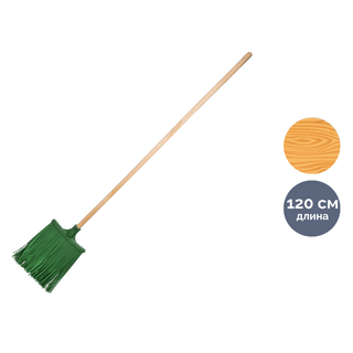 Метла OfficeClean, для улицы, плоская, с деревянным черенком, 120 см / Веники, щетки, совки