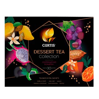 Подарочный набор чая Curtis "Dessert Tea Collection", 6 вкусов, 30 пакетиков, картонная коробка / Чай пакетированный