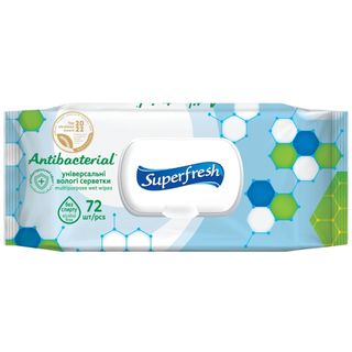 Дымқыл майлықтар Superfresh Antibacterial, қаптамада 72 дана / Косметикалық дымқыл майлықтар oe.kz Дымқыл майлықтар Superfresh Antibacterial, қаптамада 72 дана / Косметикалық дымқыл майлықтар