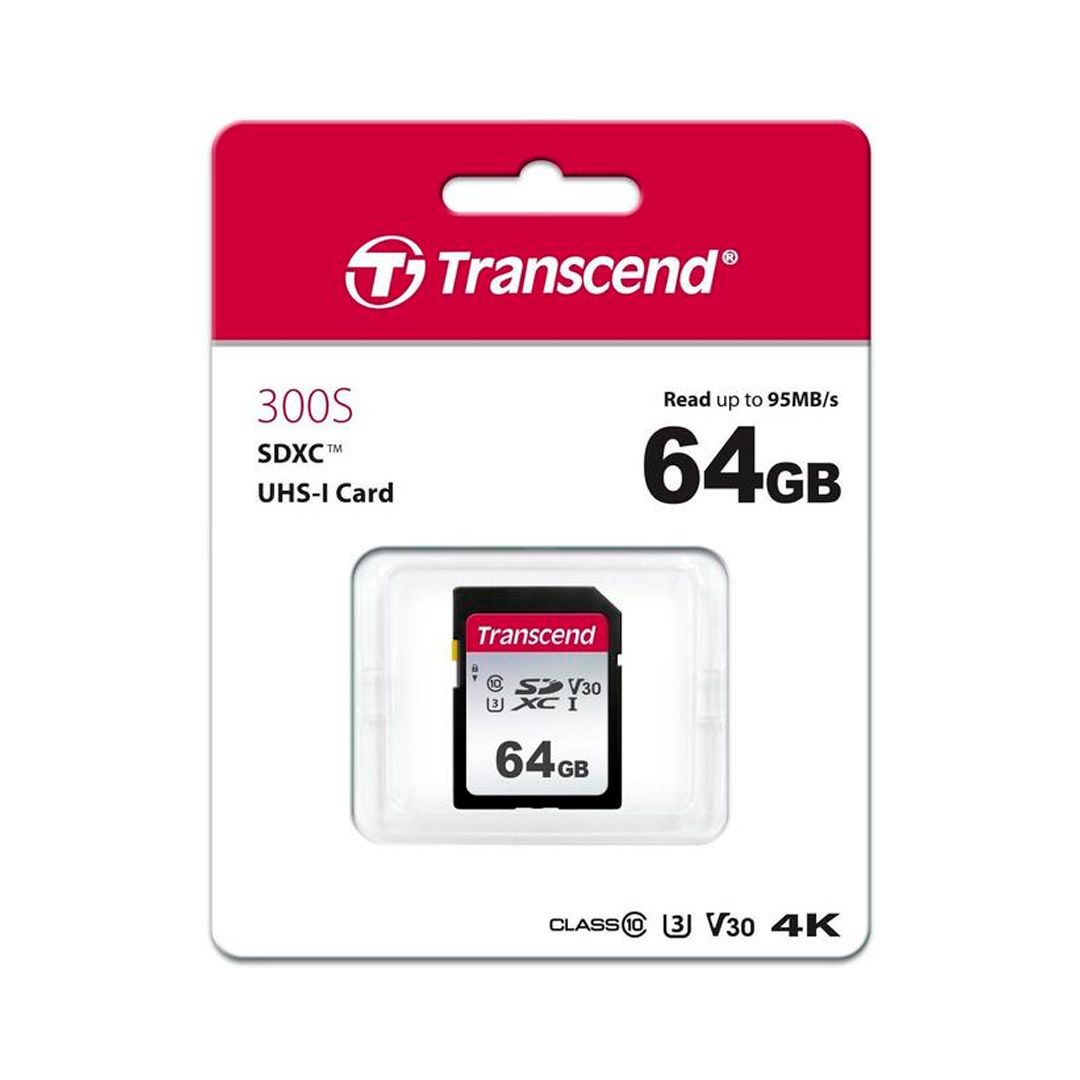 Карта памяти 64 Gb, Transcend, SDXC, 10 U1 класс скорости, без адаптера