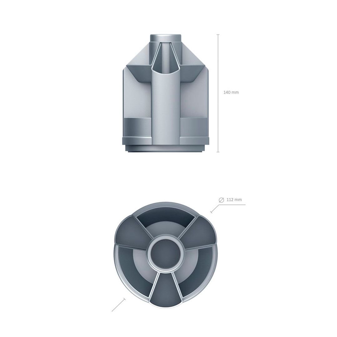 Настольный органайзер Erich Krause "Mini Desk", 10 предметов, вращающийся, серый / Подставка с наполнением №3