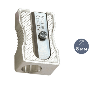 Точилка Berlingo "Steel&Style", клиновидная, с одним отверстием, серебристый, цена за штуку / Точилки