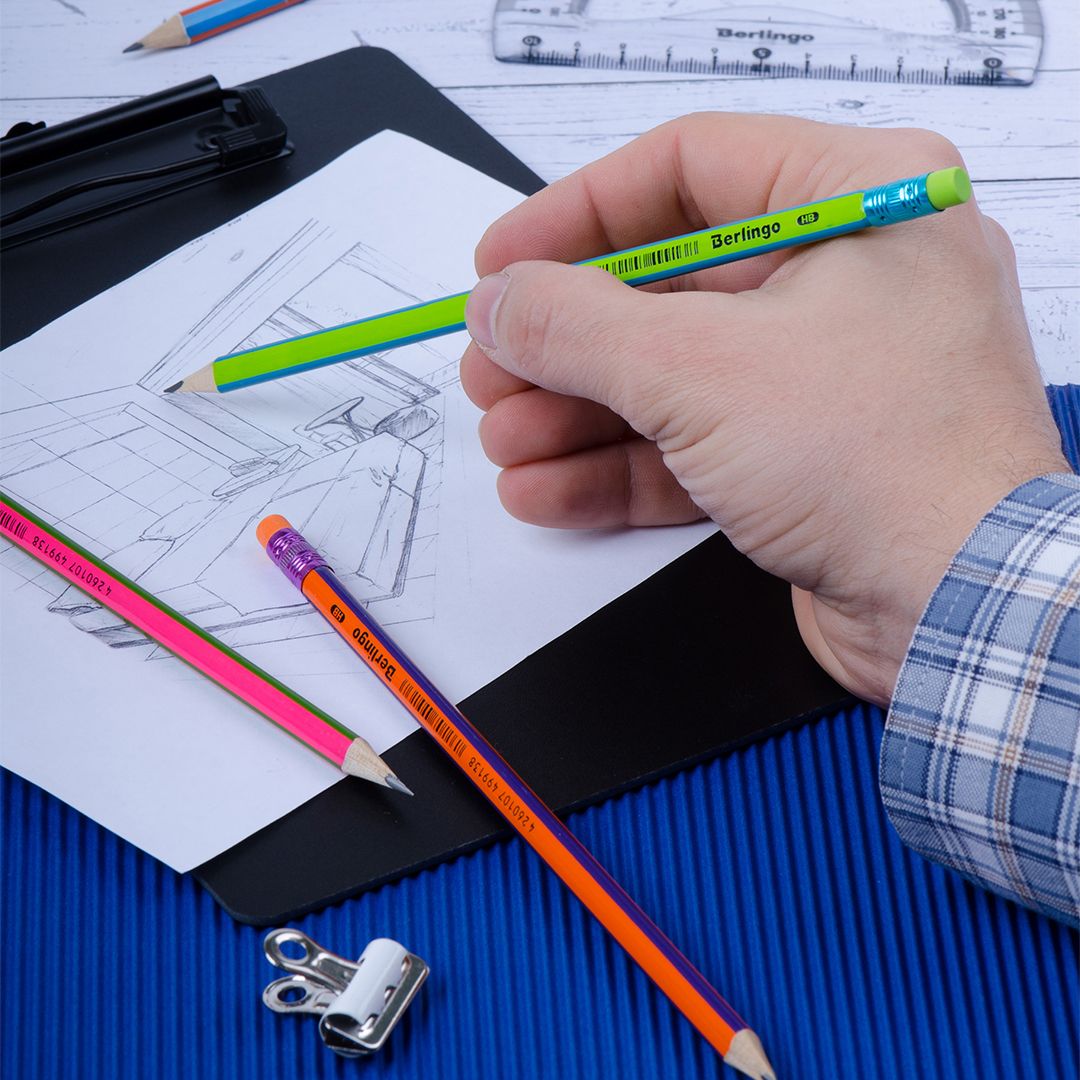 Қара графитті қарындаш Berlingo "Fuze" HB, ағаштан, үшкірленген өшіргішпен, баға бір дана үшін / Қара графитті қарындаштар №4 oe.kz Қара графитті қарындаш Berlingo "Fuze" HB, ағаштан, үшкірленген өшіргішпен, баға бір дана үшін / Қара графитті қарындаштар №4