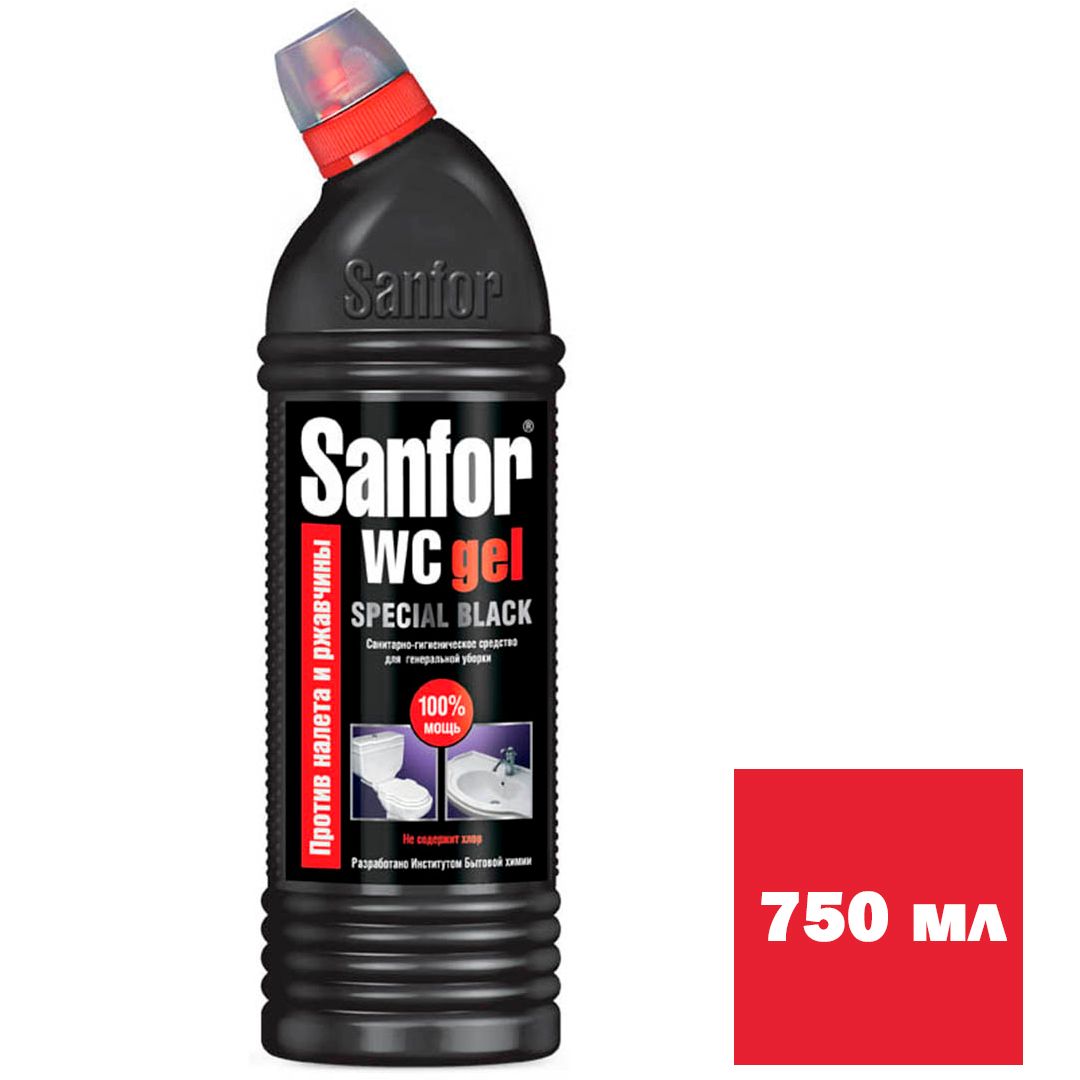 Дәретхананы тазартқыш құрал Sanfor WC "Special Black", 750 мл