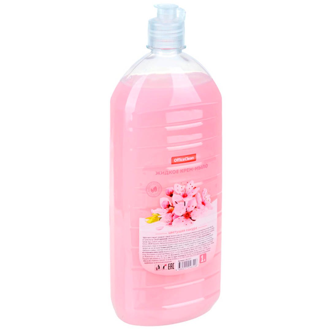 Жидкое крем-мыло OfficeClean "Цветущая сакура", без дозатора, 1 л