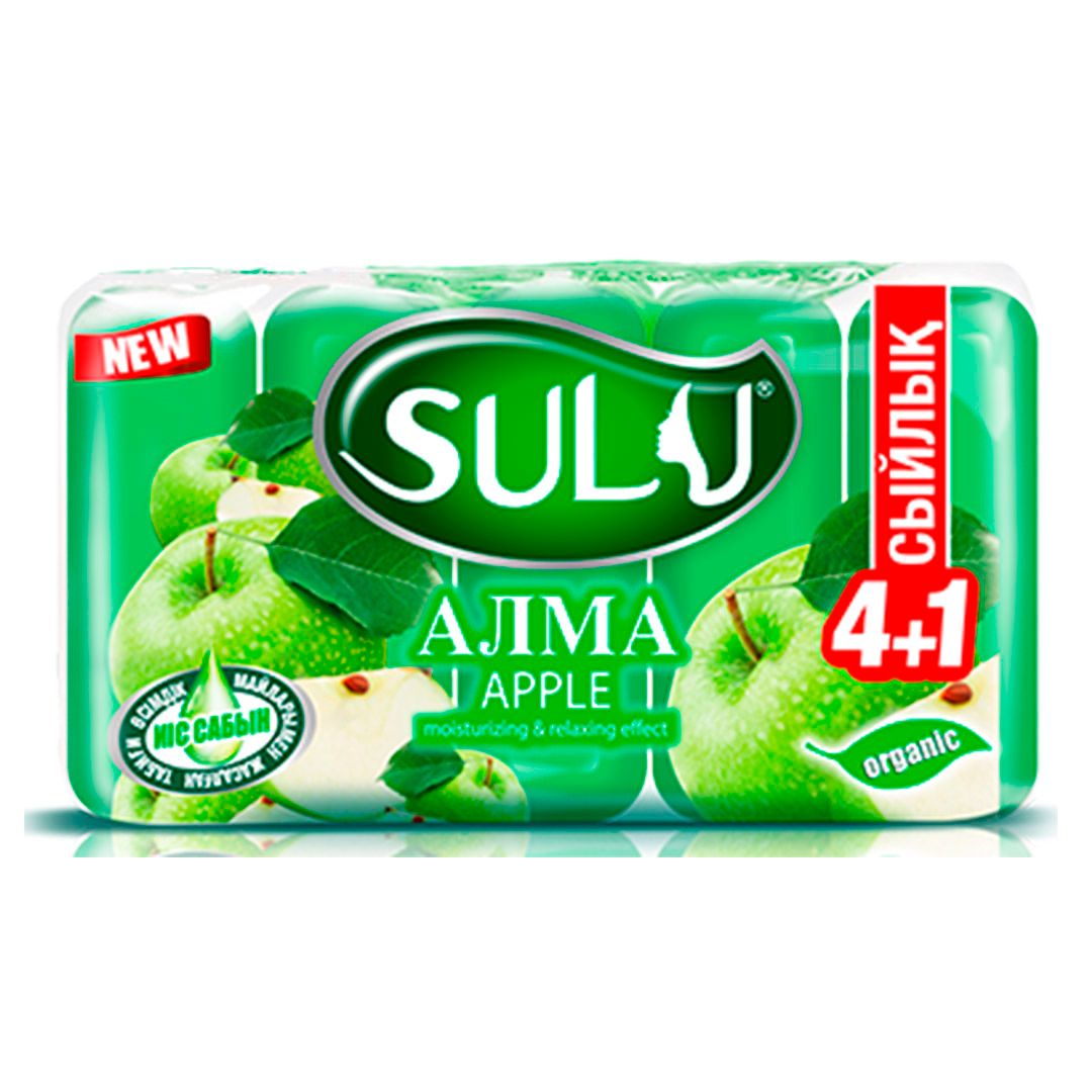 Мыло туалетное Sulu "Яблоко", 5*70 гр / Мыло кусковое oe.kz Мыло туалетное Sulu "Яблоко", 5*70 гр / Мыло кусковое