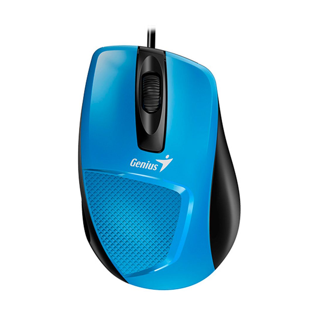 Мышь проводная оптическая Genius DX-150X, USB, 3 кнопки, 1000 dpi, голубая / Мыши проводные