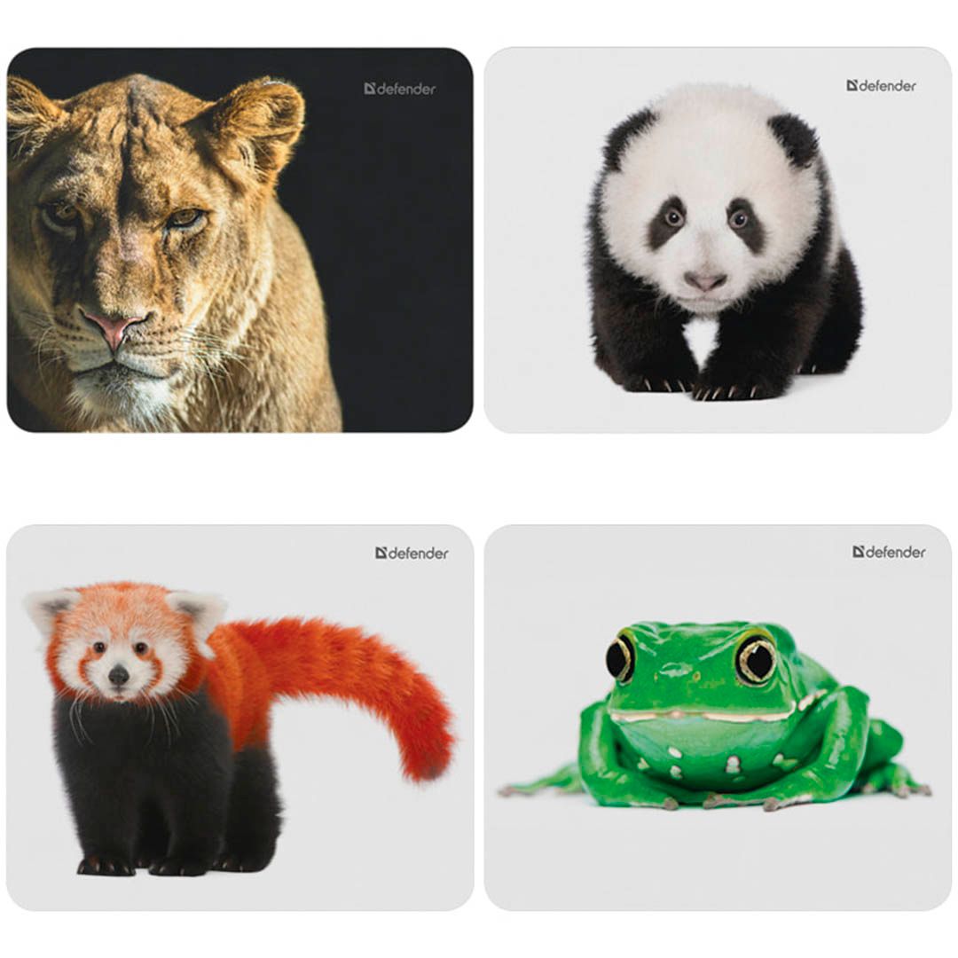 Коврик для мыши Defender Wild Animals, ассорти, резиновая основа, 220*180*2 мм / Коврики для мыши №2