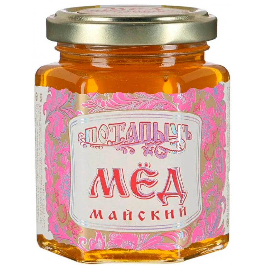Мёд натуральный ПОТАПЫЧЪ, майский, 250 гр / Сахар oe.kz Мёд натуральный ПОТАПЫЧЪ, майский, 250 гр / Сахар
