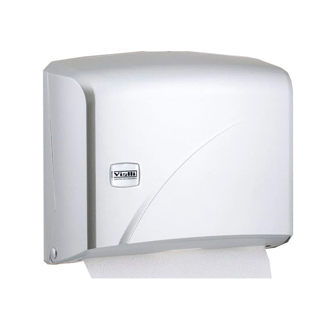 Диспенсер для бумажных полотенец Vialli, Z-укладка, пластик, хром / Диспенсеры для полотенец