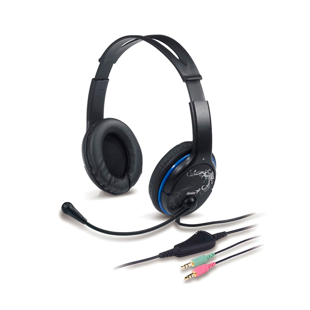 Гарнитура Genius HS-400A, диапазон частот 20-20000 Гц, черно-синяя / Гарнитуры №2