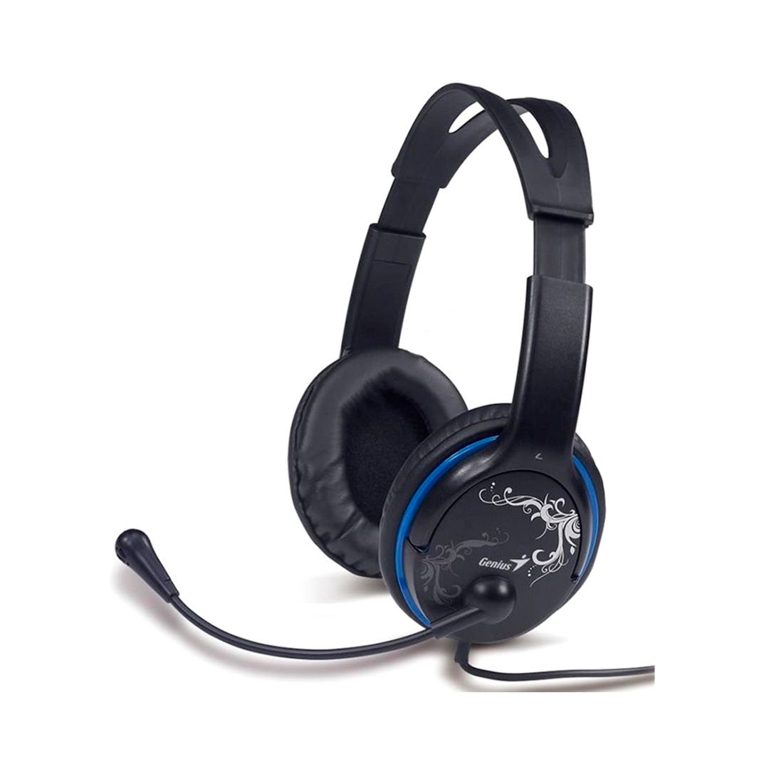 Гарнитура Genius HS-400A, диапазон частот 20-20000 Гц, черно-синяя / Гарнитуры №3