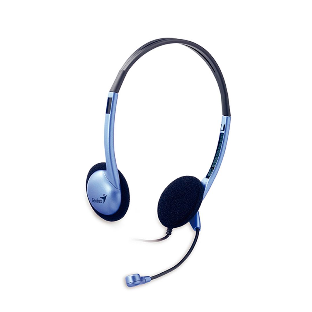 Гарнитура Genius HS-02B, 20-20000 Гц, 32 Ом, 118 дБ, 2 * mini jack 3,5 mm, черная/металлик / Гарнитуры №4