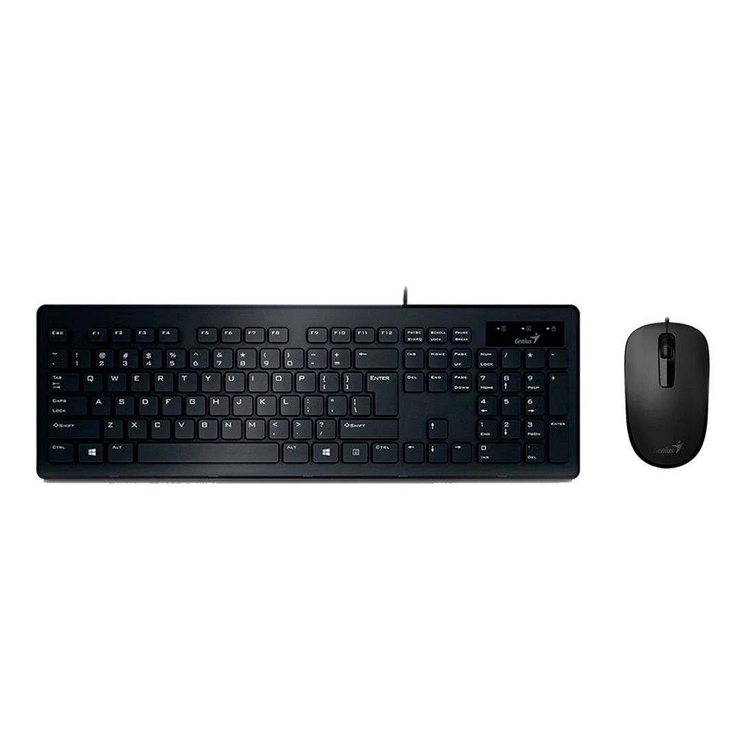 Проводной набор Genius SLIMSTAR C130, клавиатура и мышь, USB, черный / Комплекты клавиатура+мышь