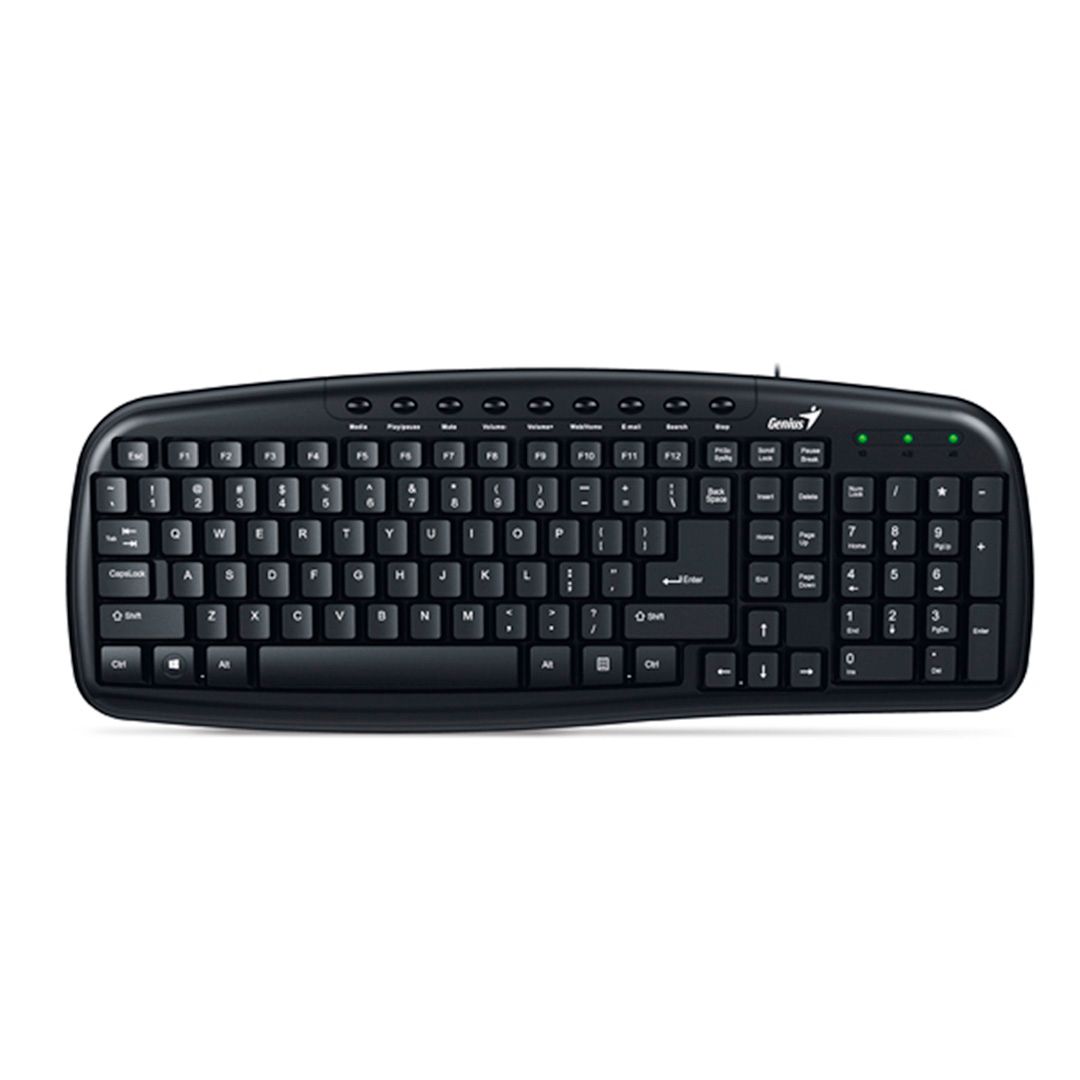 Клавиатура проводная Genius KB-M225 C, ENG/RUS/KAZ, USB, черная / Клавиатуры проводные