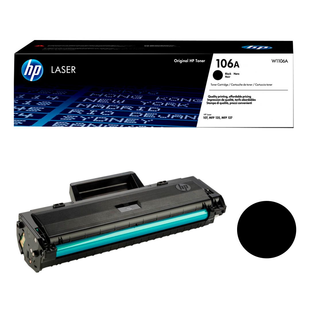 Картридж оригинальный HP W1106A 106A для Laser 107/135/137, черный / Картриджи  черные