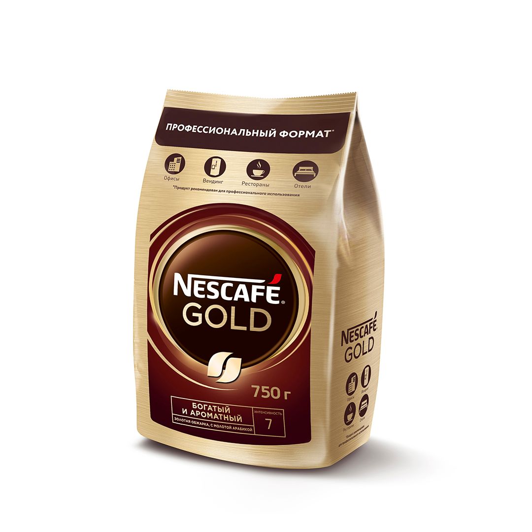 Ерігіш кофе Nescafe Gold, 750 гр, вакуумды қаптама