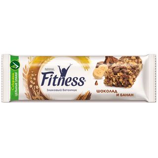 Батончик злаковый Nestle Fitness с шоколадом и бананом, 23,5 гр / Здоровое питание
