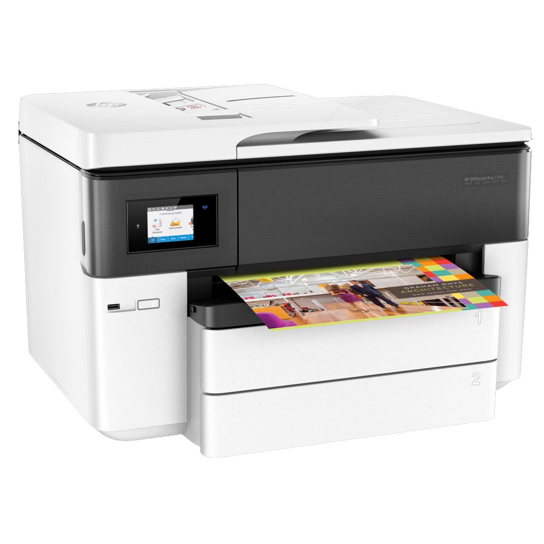 МФУ струйное цветное HP OfficeJet Pro 7740, А3, 4800*1200, 22 стр/мин, без кабеля USB, Wi-Fi / Струйные №2