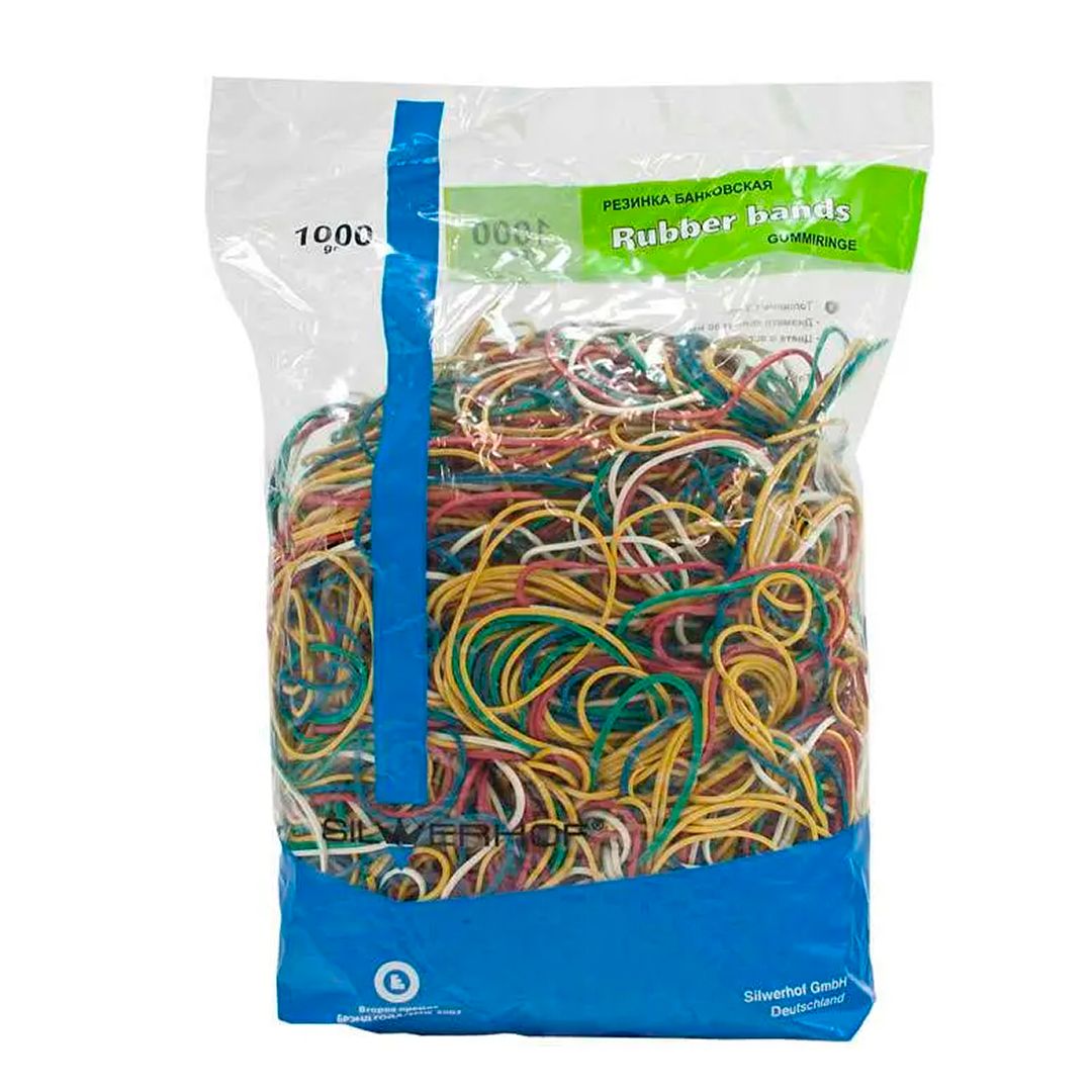 Резинки для денег Silwerhof, 1000 гр, цветные / Резинки для денег