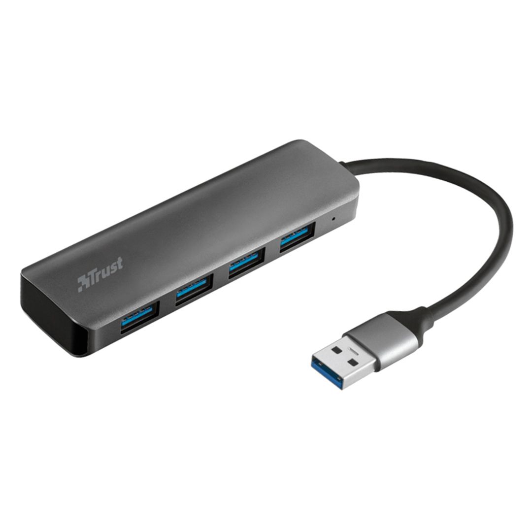 Расширитель USB, Trust Halyx Aluminium, 4 порта, USB 3.2 / Веб-камеры oe.kz Расширитель USB, Trust Halyx Aluminium, 4 порта, USB 3.2 / Веб-камеры