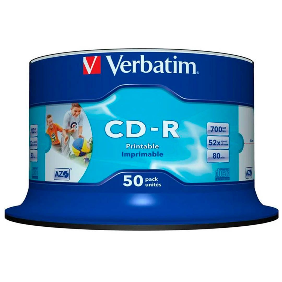 Диск CD-R Verbatim Printable, 700 Mb, 52х, 50 шт/упак / Диски CD/DVD №4