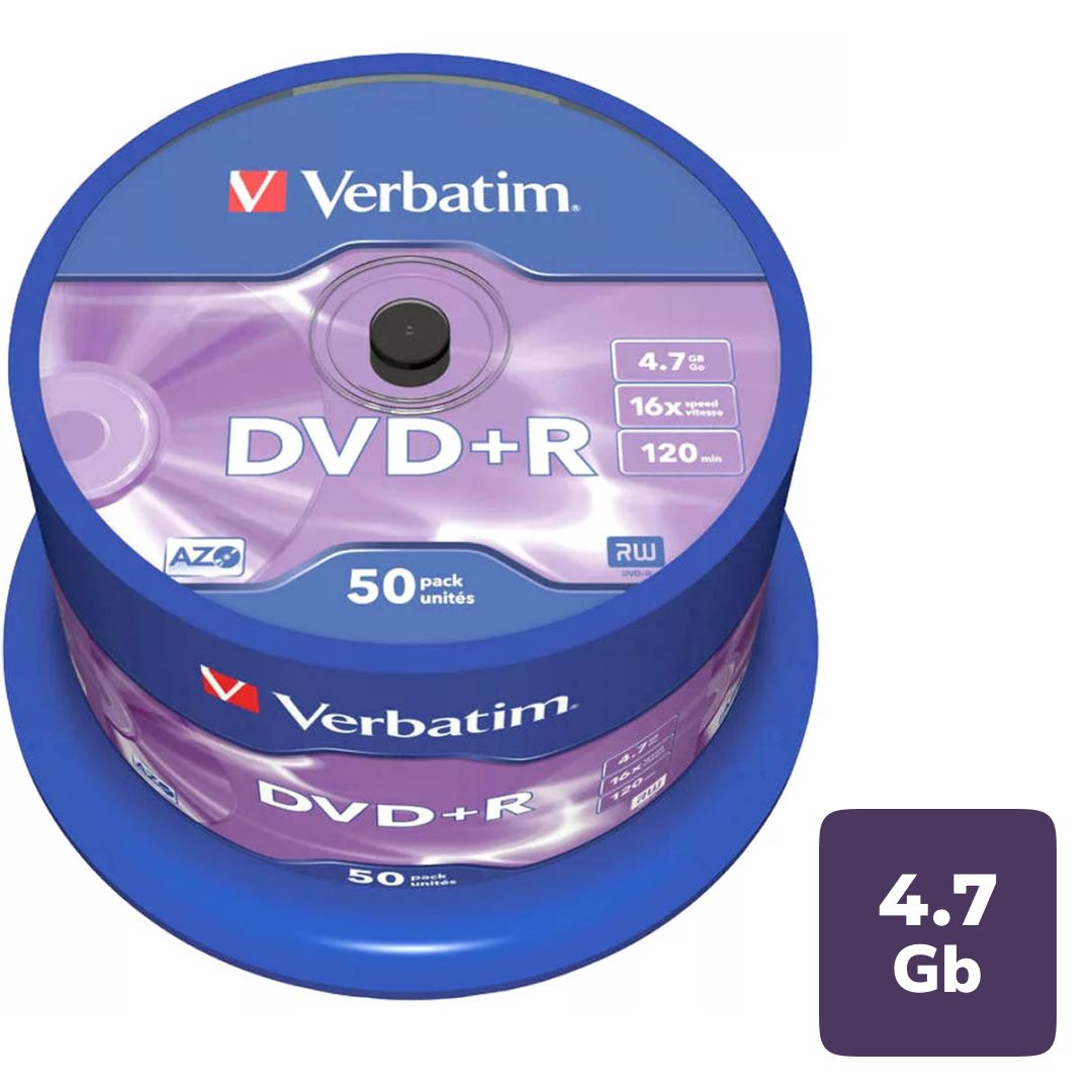 Диск DVD+R Verbatim, 4,7 Gb, 16х, 50 дана/қапт