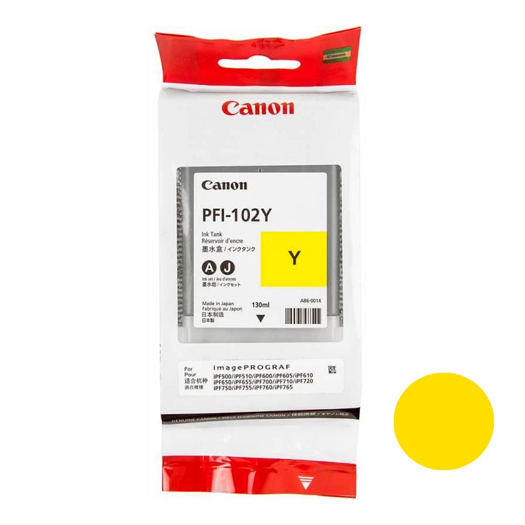 Картридж оригинальный Canon PFI-102Y для imagePROGRAF-iPF500/600/700/710, желтый / null