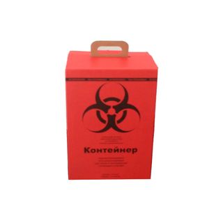Контейнер картонный для сбора медицинских отходов 5 л, класс В, красный  / Баки и контейнеры
