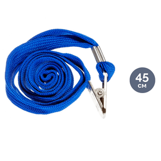 Бейджге арналған бау OfficeSpace, ұзындығы 45 см, металл қыспа, көк / Бейджге арналған ұстағыштар